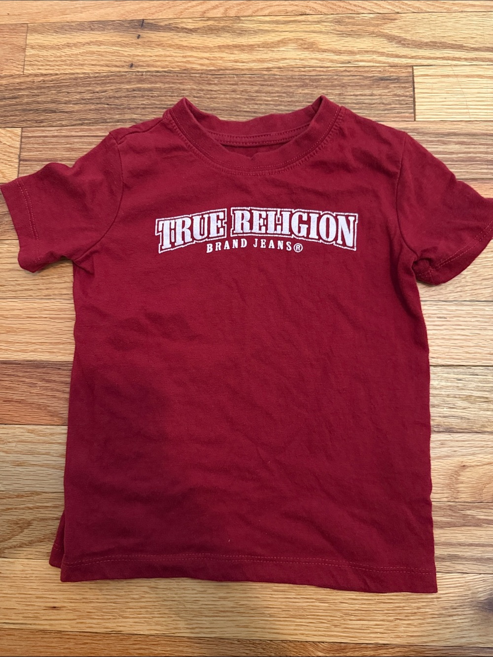 True Religion Kids Burgundy Tee with White Logo